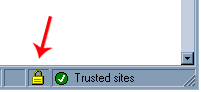 Illustration of lock icon in Internet Explorer, indicating that the page is secure.