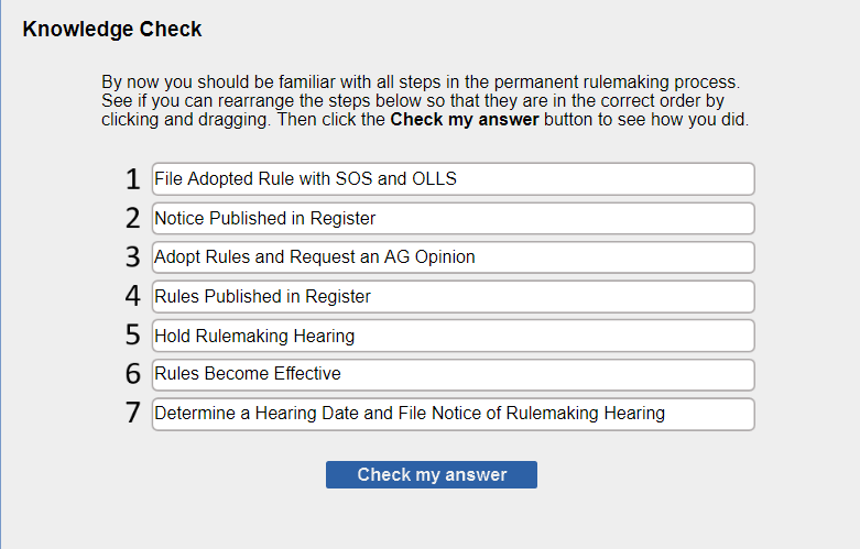 Rulemaking timeline